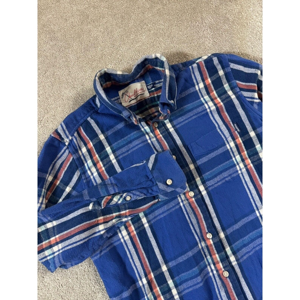 Chubbies Flannel Button Down Shirt Men's Size Medium Plaid Blue